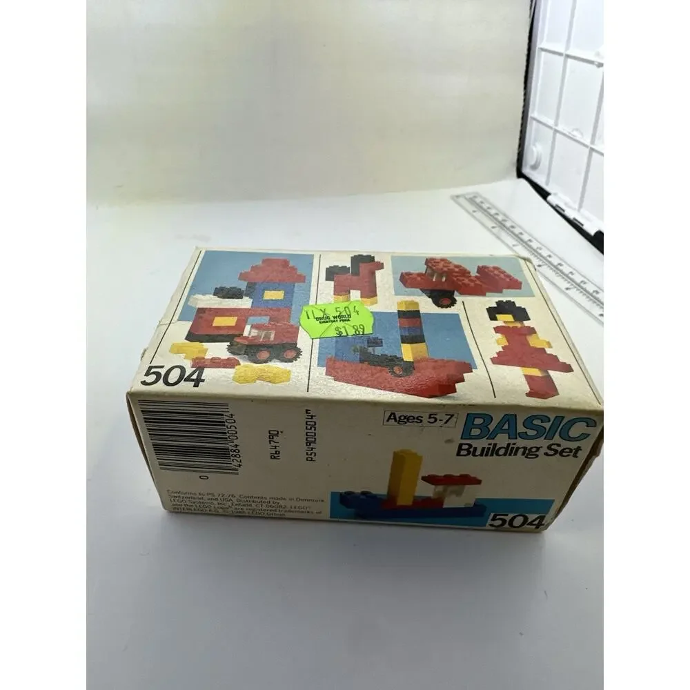 Vintage 1985 LEGO 504 Basic Building Set SEALED Rare Girl Box Art Variation